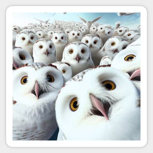 Owl Bird Wild Nature Funny Happy Humor Photo Selfie Sticker